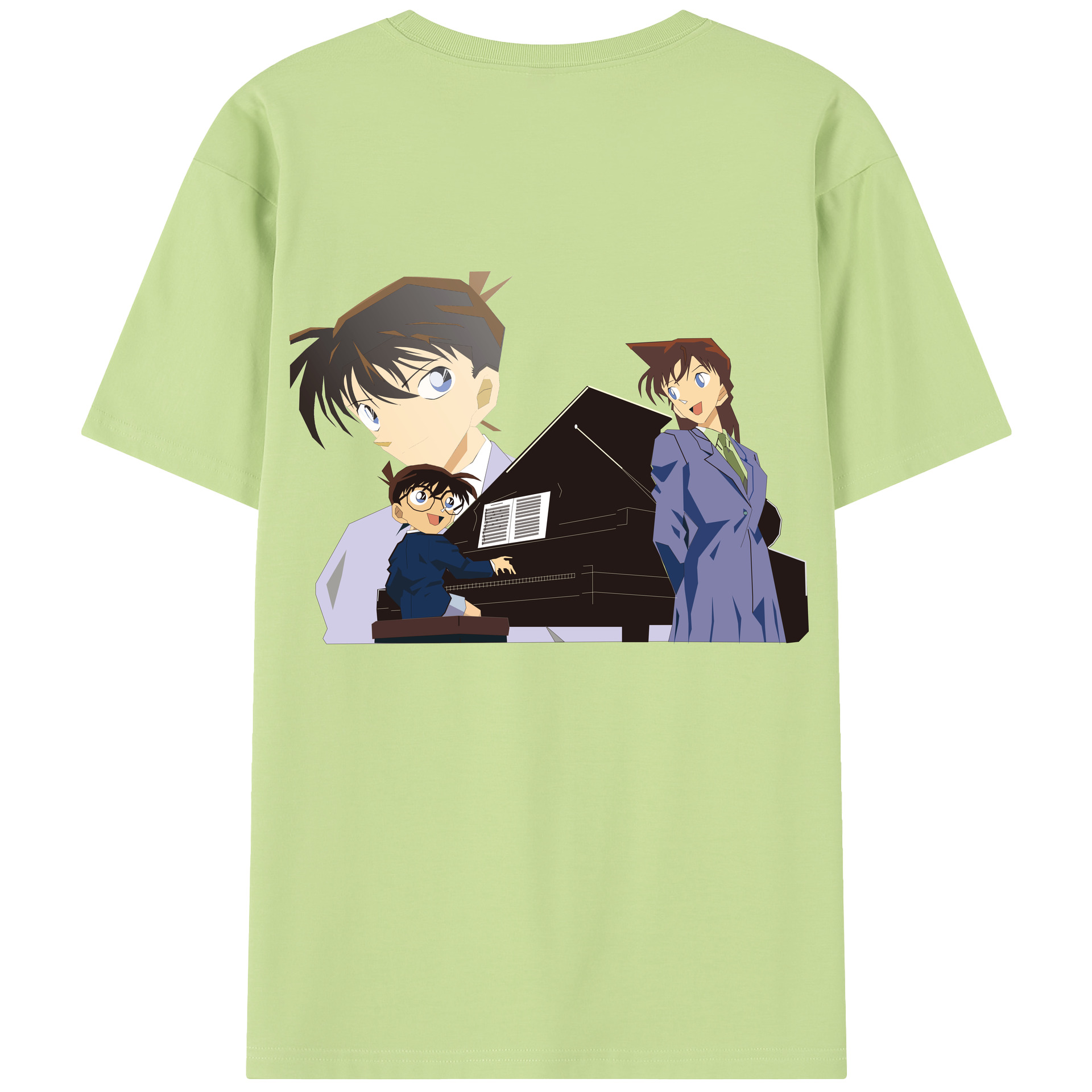 （画像用） 名探偵コナン 毛利 蘭 もうり らん、モーリ ラン Detective Conan Rachel Moore 綿100％半袖Tシャツ（背面プリント）